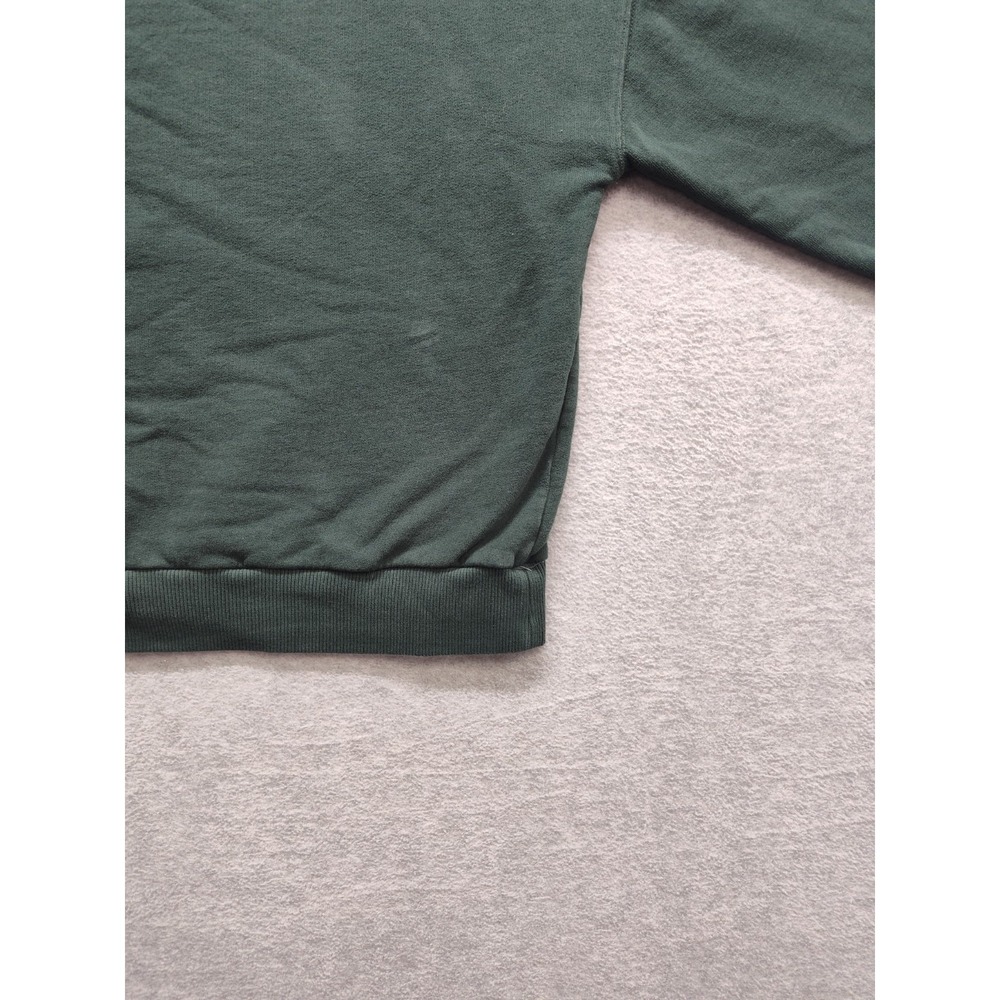 Books & Coffee Women Sweatshirt L Dark Green 100% Cotton Graphic Comfy Pullover - Picture 14 of 16